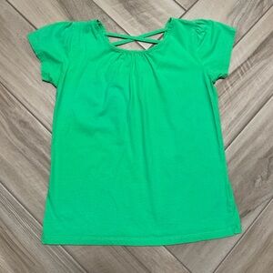 Girls' Cross-Back Short Sleeve Top - Green